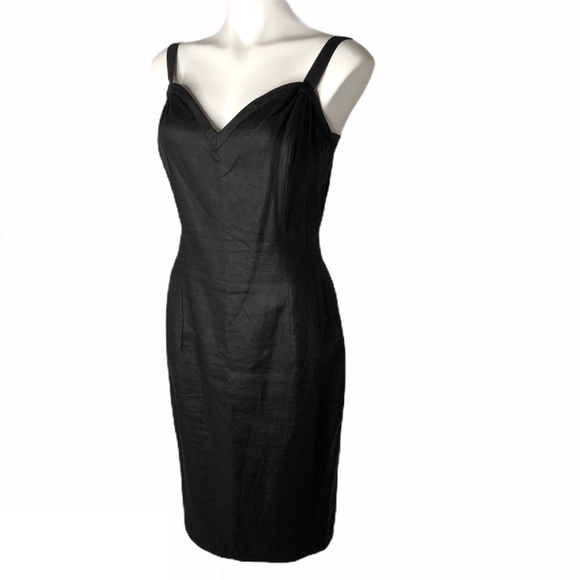 Vintage Pia Rucci Black Sleeveless Linen Dress - Picture 4 of 10